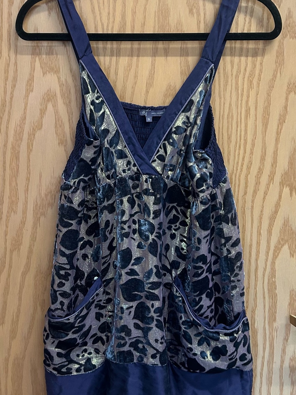 Hale Bob Purple silk blend Print V-Neck Women's Tank Top